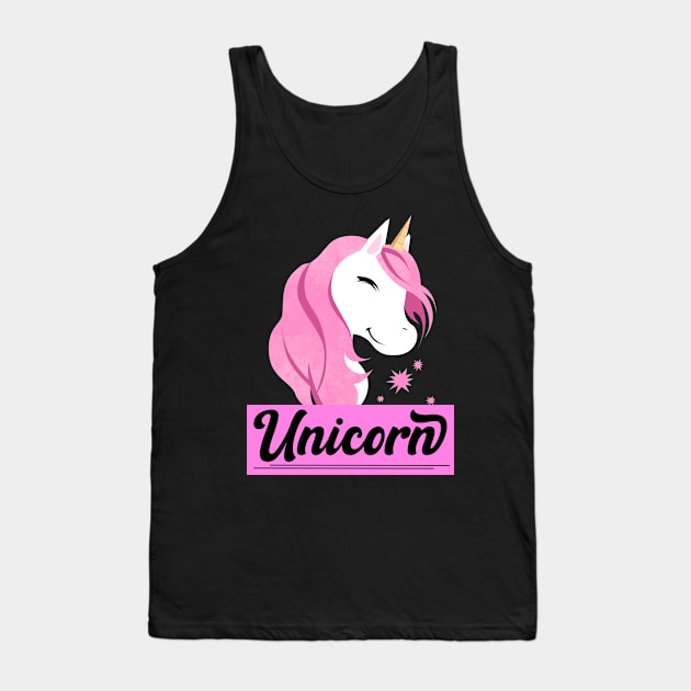 Pink Unicorn Tank Top by Imutobi